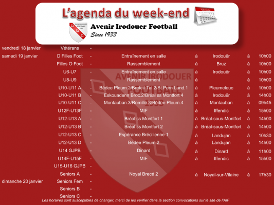 190120 agenda weekend