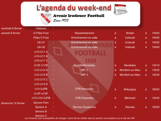 190210 agenda weekend