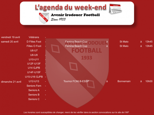 190421 agenda weekend