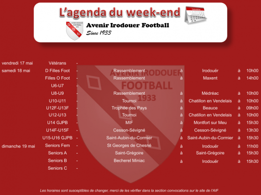 190519 agenda weekend