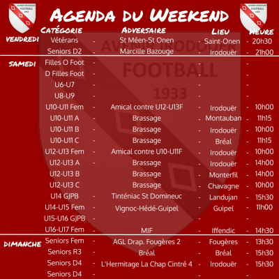 190922 agenda weekend