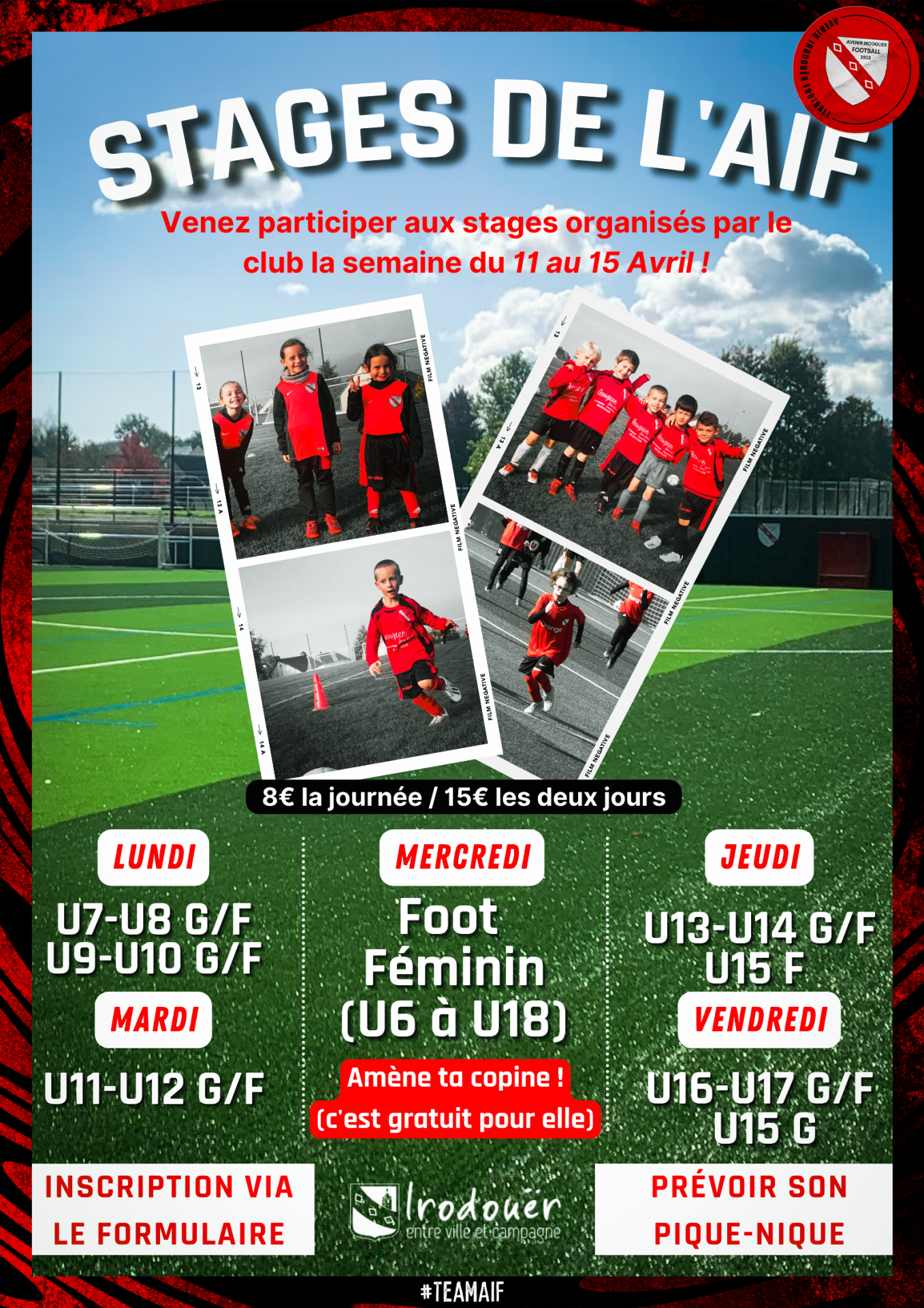Affiche stage aif du 11 au 15 avril