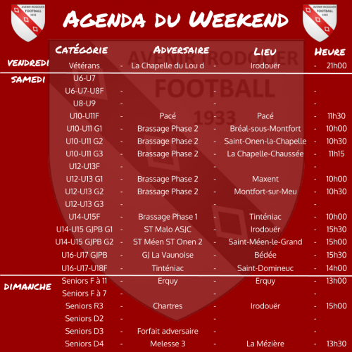 Agenda weekend 6