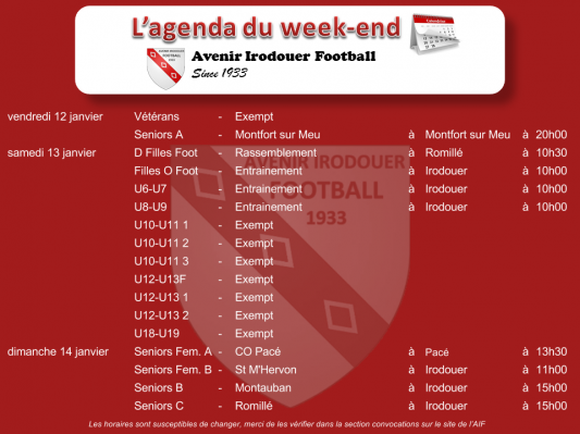 180114 agenda weekend