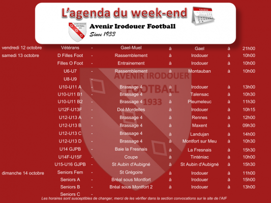 181014agenda weekend