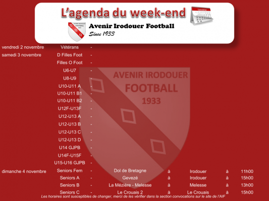 181104 agenda weekend