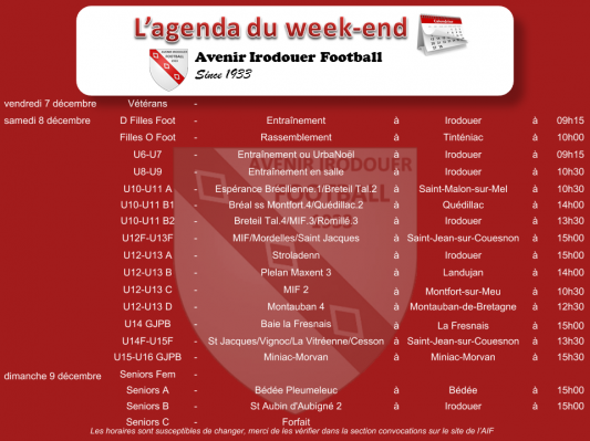 181209 agenda weekend