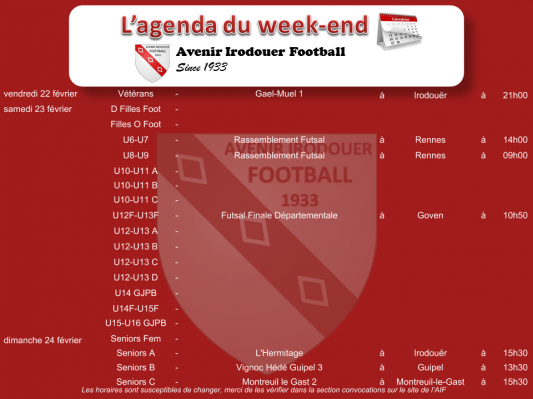 190220 agenda weekend