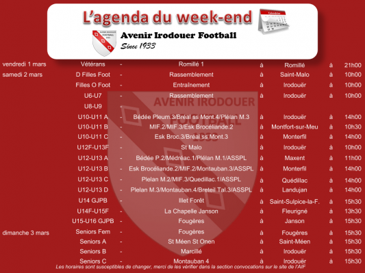 190303 agenda weekend