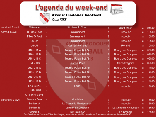 190407 agenda weekend