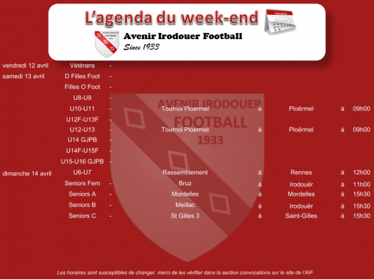 190412 agenda weekend