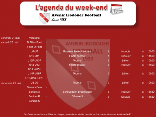 190526 agenda weekend