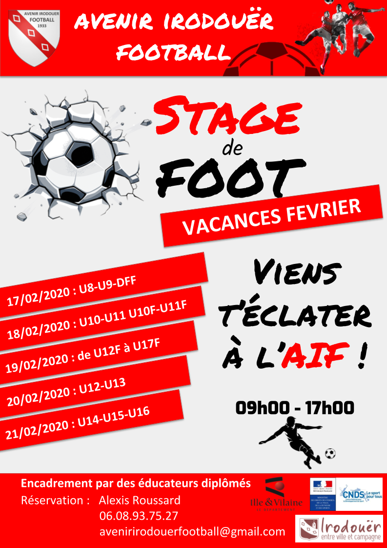 Affiche stage vacances 1 1