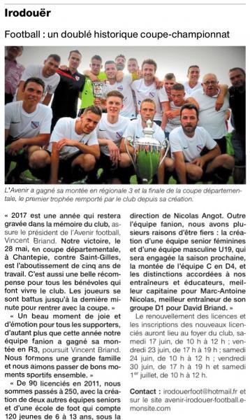 Article ouest france 13 06 2017